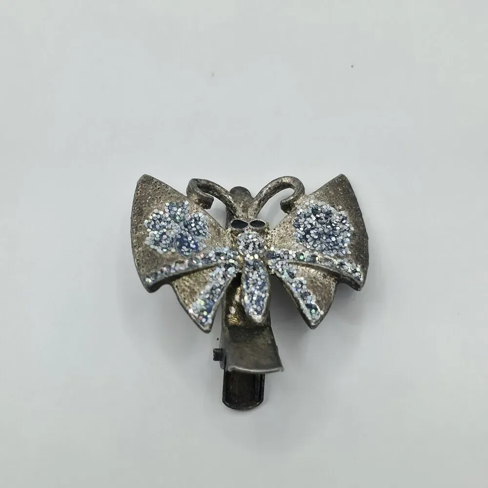 Vintage Butterfly Metal Hair Clip 1 1/4